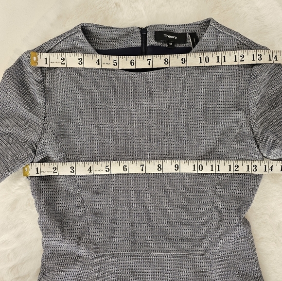 Theory The Dart Cotton Bland Herringbone Mini Dress - Picture 6 of 7